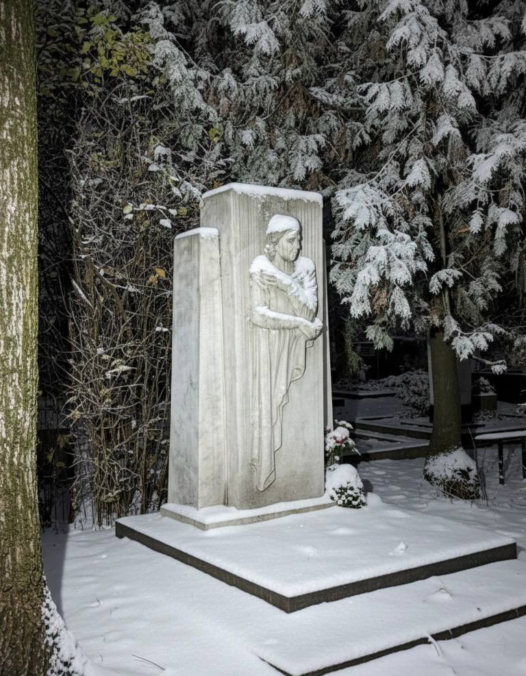 Изучайте шедевры мемориальной пластики и истории великих людей на Новодевичьем. Монументальная скульптура на одном из центральных захоронений Новодевичьего кладбища.