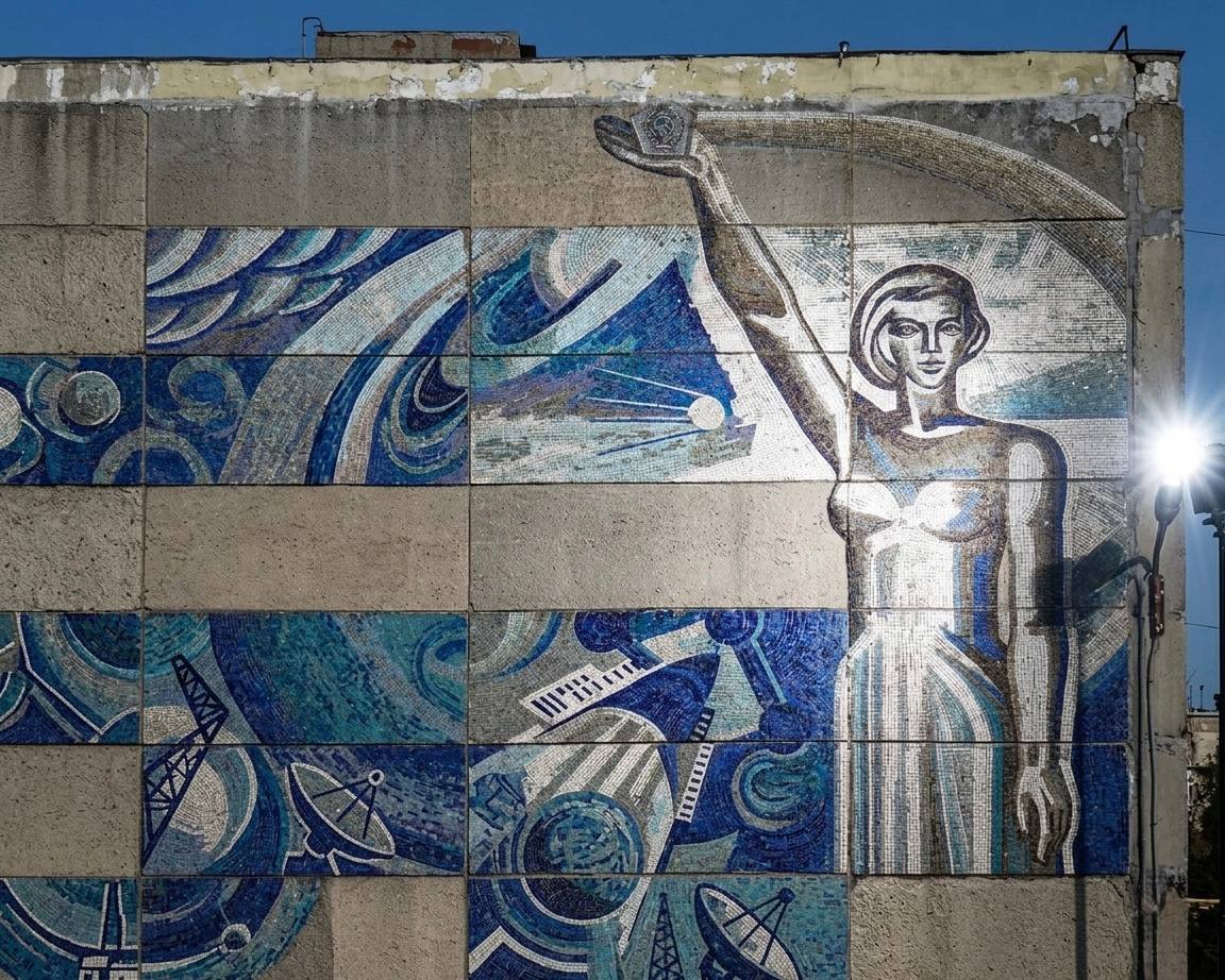 Изображение мозаики, советского панно в Москве
