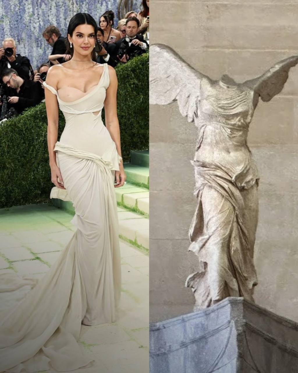 Выход на ковровую дорожку Кендалл Дженнер в белом платье на MET GALA Кендалл Дженнер в белом платье на MET GALA